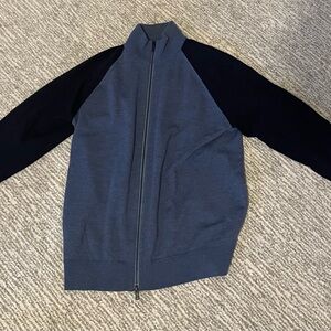 Theory Men's Zip-Up Sweater in Navy and Black